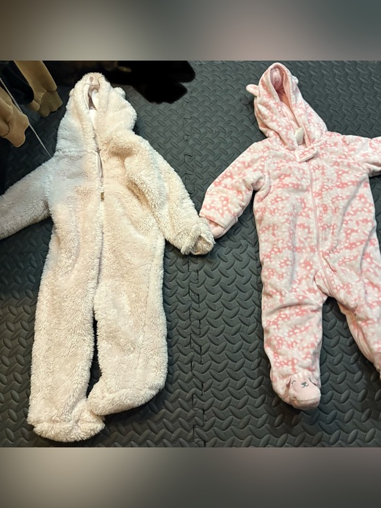 Carter's Other - Carter's Plush Hooded Baby Footie Set - Cream & Pink snowsuits